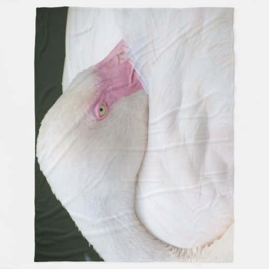 Mooie witte flamingo fleece deken (Voorkant)