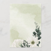mooie witte floral greenery bruiloft details informatiekaartje (Achterkant)
