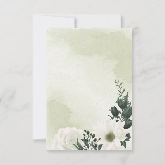 mooie witte florale groenery bedankkaart (Achterkant)