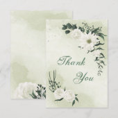 mooie witte florale groenery bedankkaart (Voorkant / Achterkant)