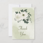 mooie witte florale groenery bedankkaart (Voorkant)