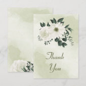 mooie witte florale groenery bedankkaart (Voorkant / Achterkant)