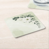 mooie witte florale groenery kartonnen onderzetters (Schuin)