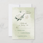 mooie witte florale groenery RSVP kaartje (Voorkant)