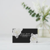 Mooie witte Gardenia ventilator op zwart Visitekaartje (Staand voorkant)