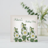 Mooie Witte Gele Bloemen Crème Wit Kaart (Staand voorkant)