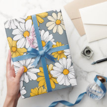 Mooie Witte Gele Madeliefjes Bloemig Kunstpatroon