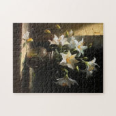 Mooie witte gelies in Vase Fine Art Legpuzzel (Horizontaal)