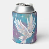 Mooie witte Glitter Peace Dove Blikjeskoeler (Blikje Achterkant)