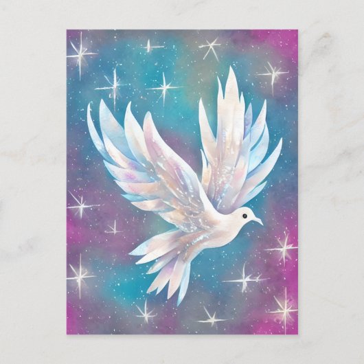 Mooie witte Glitter Peace Dove Briefkaart (Voorkant)