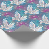 Mooie witte Glitter Peace Dove Cadeaupapier (Hoek)