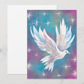 Mooie witte Glitter Peace Dove Feestdagenkaart (Voorkant / Achterkant)