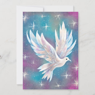 Mooie witte Glitter Peace Dove Feestdagenkaart