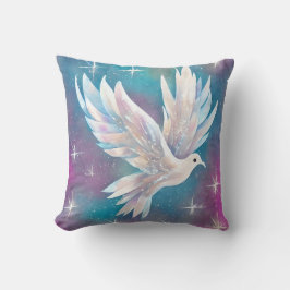 Mooie witte Glitter Peace Dove Kussen