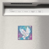 Mooie witte Glitter Peace Dove Magneet (Insitu (Vaatwasser))