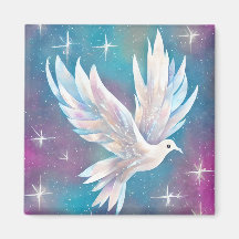 Mooie witte Glitter Peace Dove