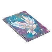 Mooie witte Glitter Peace Dove Notitieboek (Rechterzijde)
