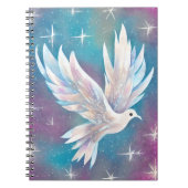 Mooie witte Glitter Peace Dove Notitieboek (Voorkant)