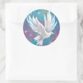 Mooie witte Glitter Peace Dove Ronde Sticker (Tas)