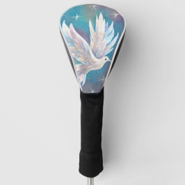 Mooie Witte Glitter Vredesduif Golfheadcover