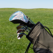 Mooie Witte Glitter Vredesduif Golfheadcover (Insitu)