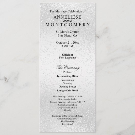 Mooie Witte Glitters  -  Programma Programmakaart (Voorkant)