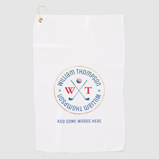 mooie witte golfspeler golfhanddoek (Voorkant)