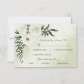 mooie witte griesgriesmeel keuze RSVP kaartje (Voorkant)