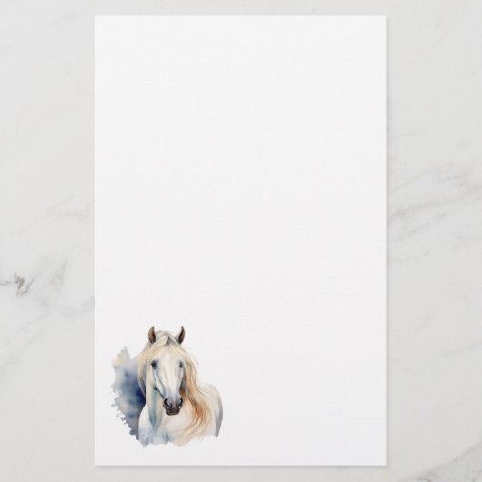 Mooie witte hengst stationery briefpapier (Voorkant)