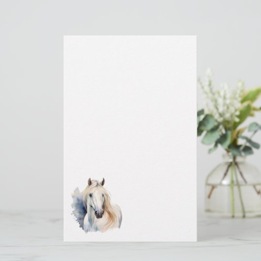 Mooie witte hengst stationery briefpapier (Staand voorkant)