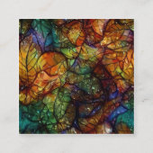 Mooie, witte herfst-kunstbladeren vierkante visitekaartje (Voorkant)