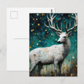 Mooie witte herten briefkaart (Voorkant / Achterkant)