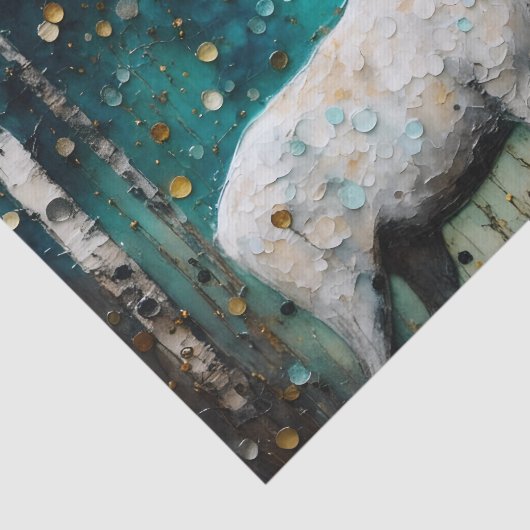 Mooie witte herten decoupage tissuepapier (Detail)