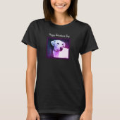 Mooie Witte Hond Paarse Lover Valentijnsdag T-shirt (Voorkant)