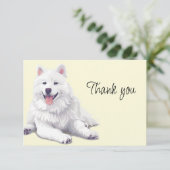 Mooie Witte Hond Samoyed of Eskimo Dank je Bedankkaart (Staand voorkant)