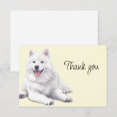 Mooie Witte Hond Samoyed of Eskimo Dank je Bedankkaart (Voorkant / Achterkant)