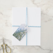 Mooie Witte Hortensia Bloeit Highkey Cadeaulabel (Met Touw)