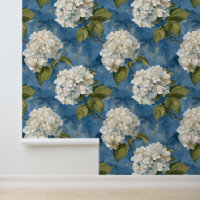 Mooie witte hortensia op blauw