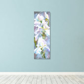 Mooie Witte Iris Bloemen - Originele Schildering Canvas Afdruk (Insitu (Houten vloer))