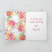 Mooie witte kat met Waterverf bloemen Kaart (Binnen)