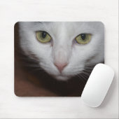 Mooie witte kat muismat (Met muis)