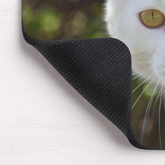 Mooie witte kat muismat (Hoek)