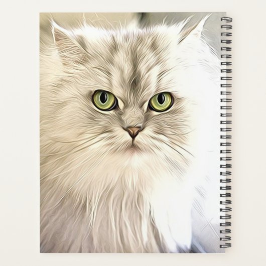 Mooie witte kat planner (Achterkant)