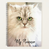 Mooie witte kat planner (Voorkant)