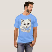 MOOIE WITTE KAT T-SHIRT (Voorkant volledig)