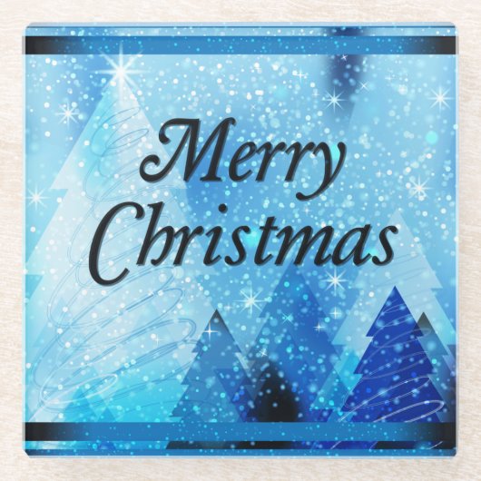 Mooie, witte kerst glazen onderzetter (Voorkant)