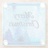 Mooie, witte kerst glazen onderzetter (Achterkant)