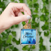 Mooie witte kerst vierkante Sleutelhanger (Hand)