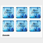 Mooie witte kerst vierkante sticker (Vel)