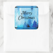 Mooie witte kerst vierkante sticker (Tas)